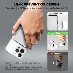 RFID Blocking Wallet Minimalist Slim Card Holder for Magsafe with Adjustable Stand, Metal Pop Up Magnetic Wallet  for Men TOYFID