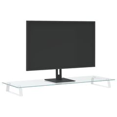 vidaXL Monitor Stand Desktop Computer Screen Riser Tempered Glass and Metal
