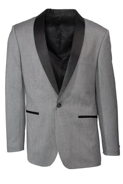 "Sebastian" Grey Pindot Tuxedo Jacket Shawl (Separates)